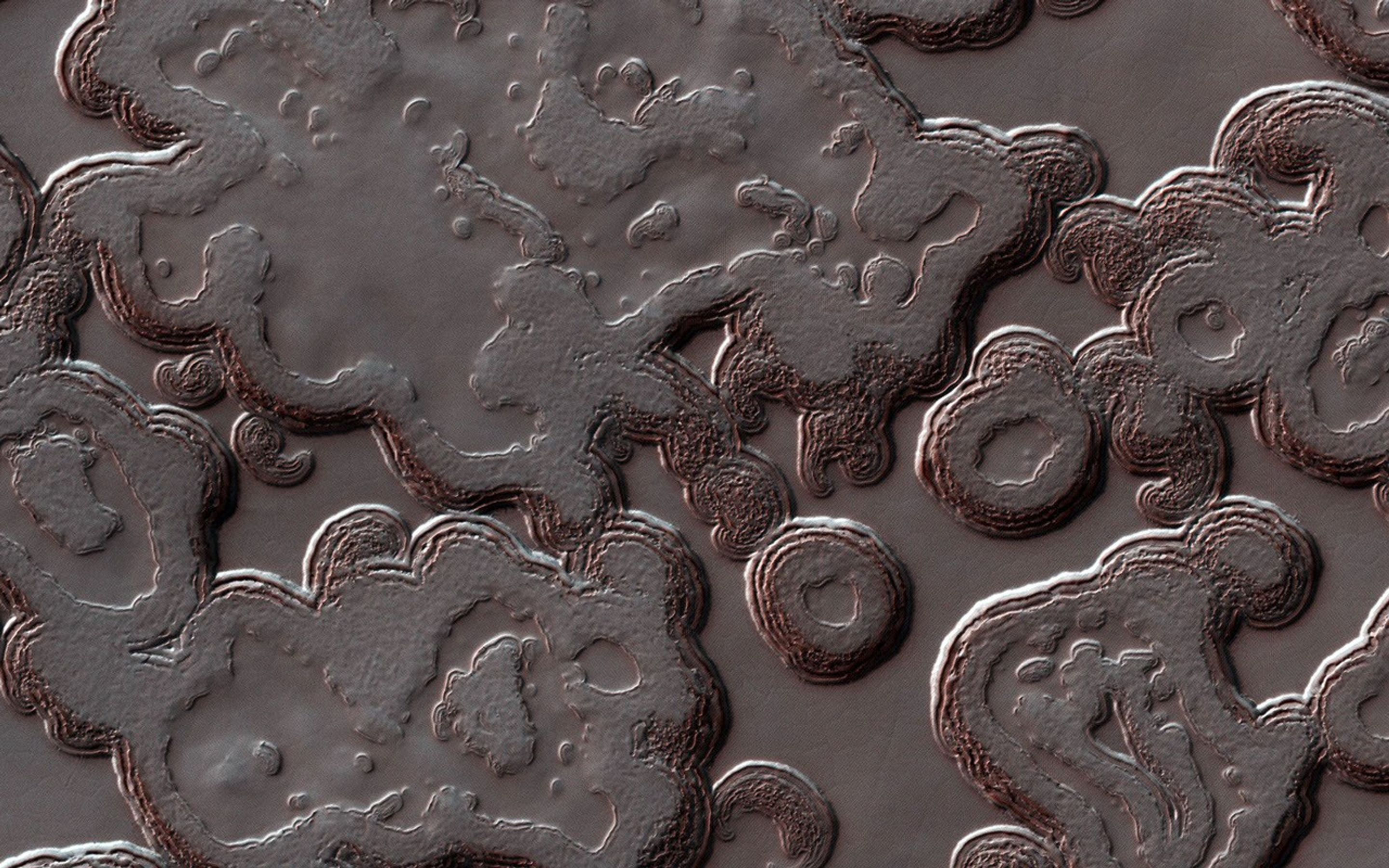 Swiss Cheese on a Red Planet