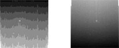 These two thumbnail images, with the ghostly dot of a faint Sun near the middle of each, are the last images NASA's Opportunity rover took on Mars.