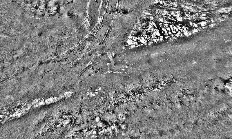 This mosaic shows Opportunity's tracks made in Perseverance Valley.