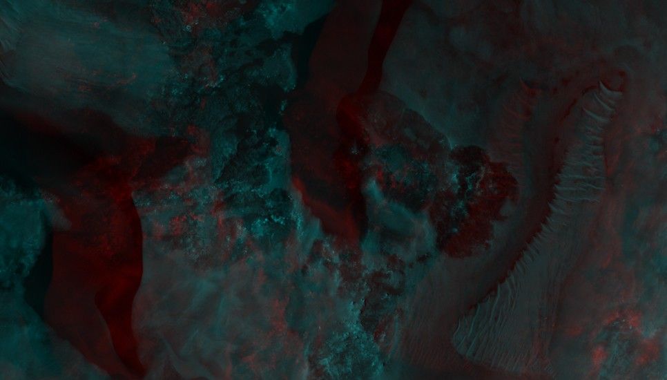 Gully systems on Mars.