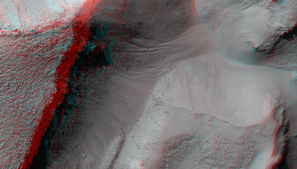 The Electris region of Mars contains some interesting features, such as the raised-relief blocks of material visible in this image.