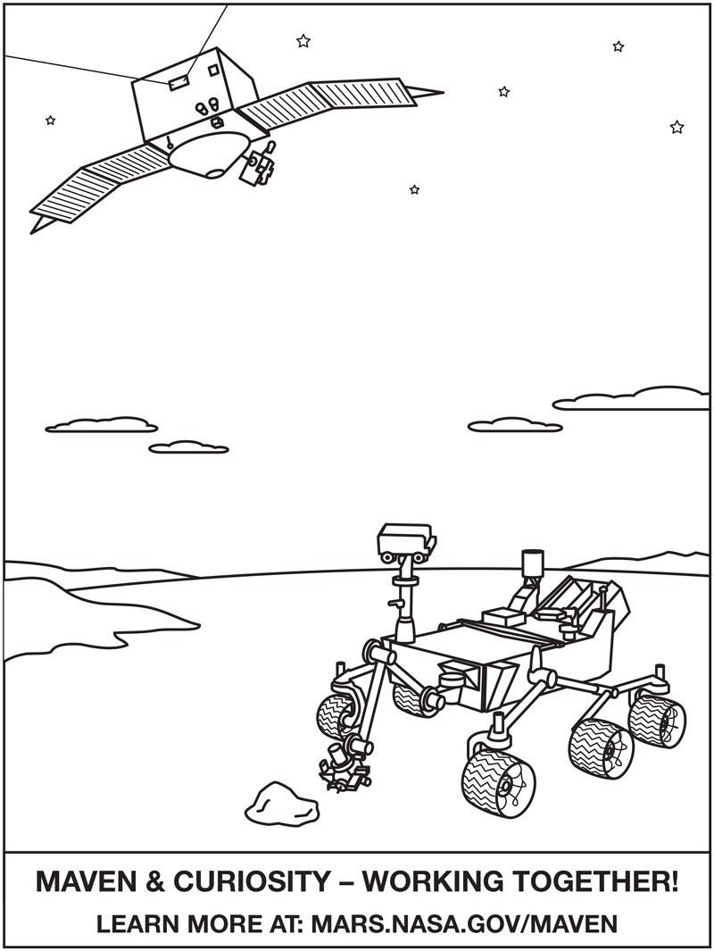 MAVEN and Curiosity Rover, Coloring Sheet - NASA Science