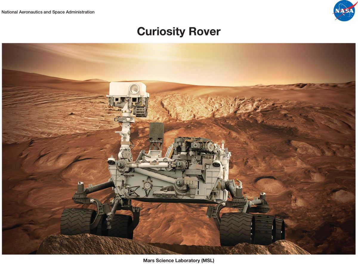Curiosity's Pre-Landing Lithograph