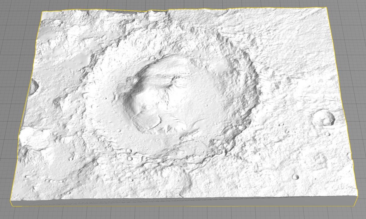 Curiosity’s Landing Site: Topographic Model of Gale Crater