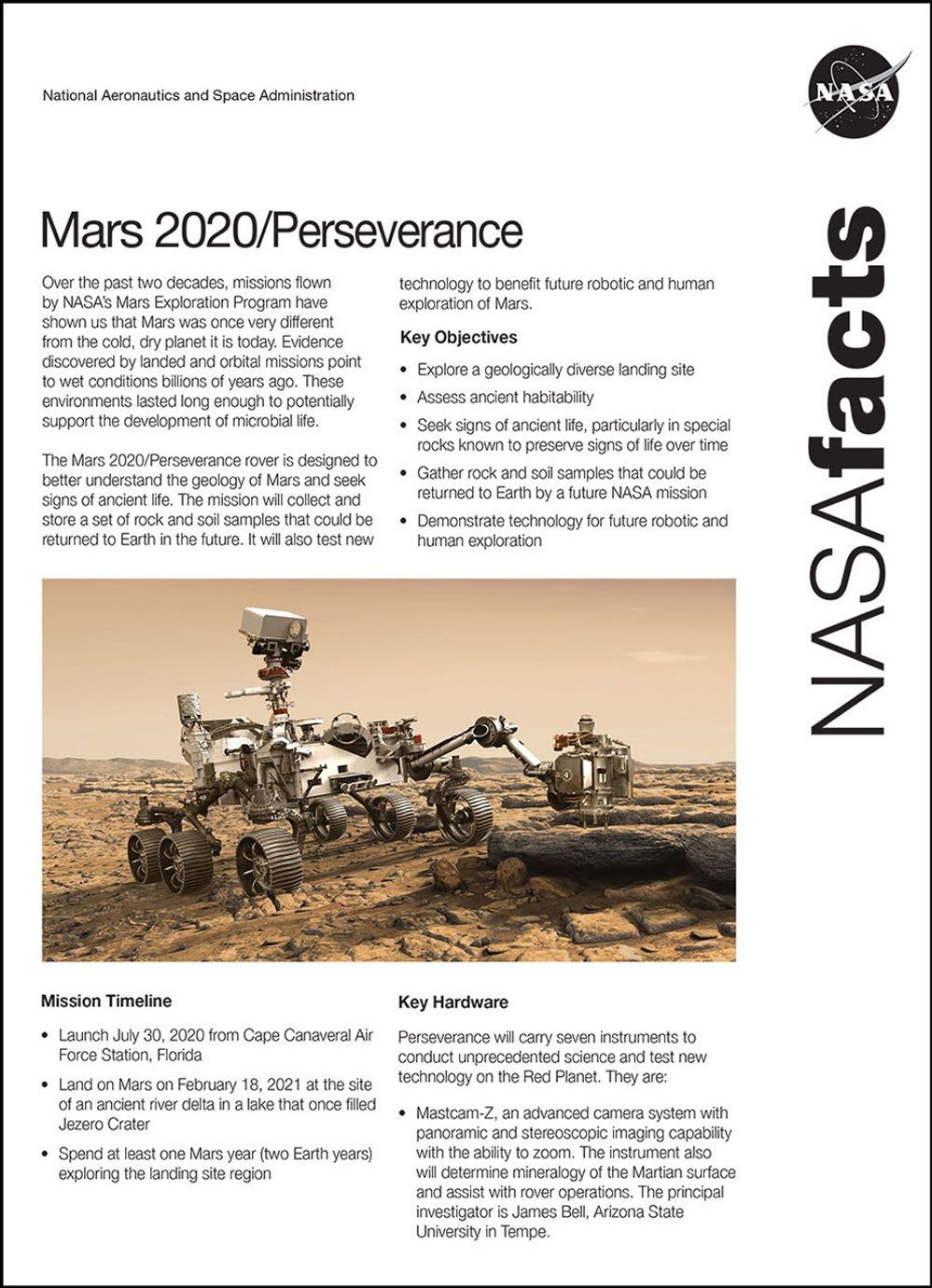 Perseverance fact sheet