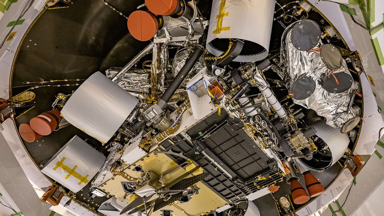 Image of the underside of the Mars 2020 rover