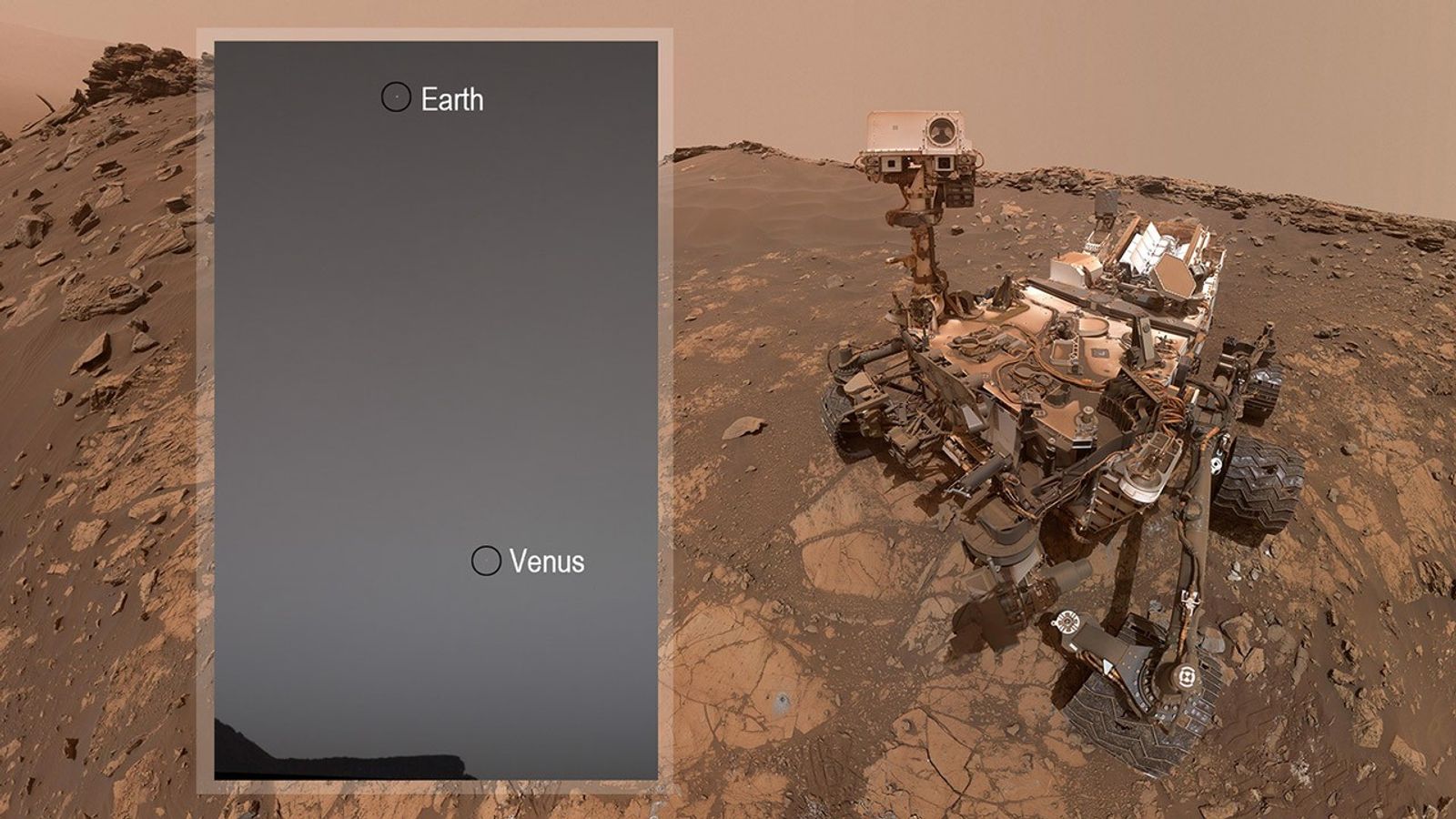 Earth and Venus as seen by the Mast Camera aboard NASA's Curiosity Mars rover