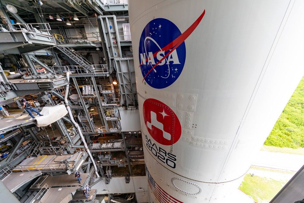 An Atlas V rocket with NASA's Mars 2020 mission with the Perseverance rover on board