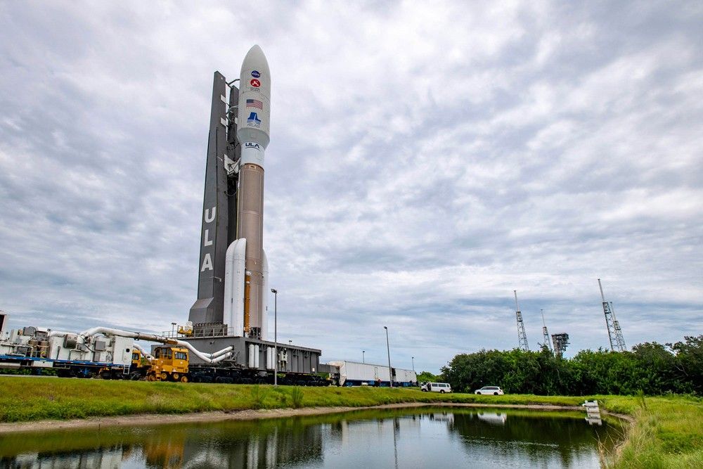 An Atlas V rocket with NASA's Mars 2020 mission on board