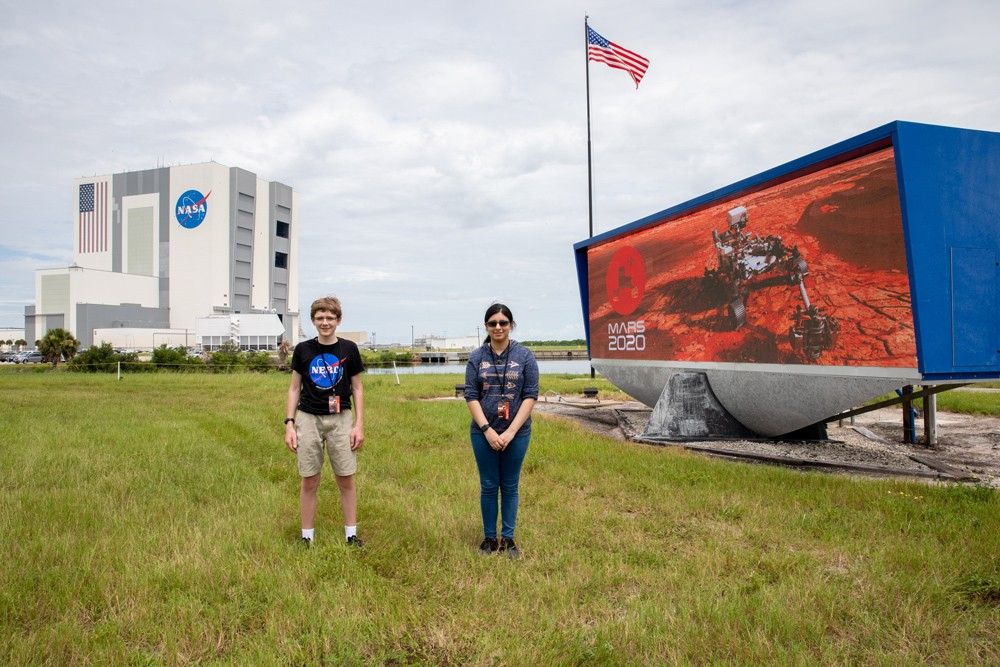 Students Alex Mather, at left, and Vaneeza Rupani at KSC.