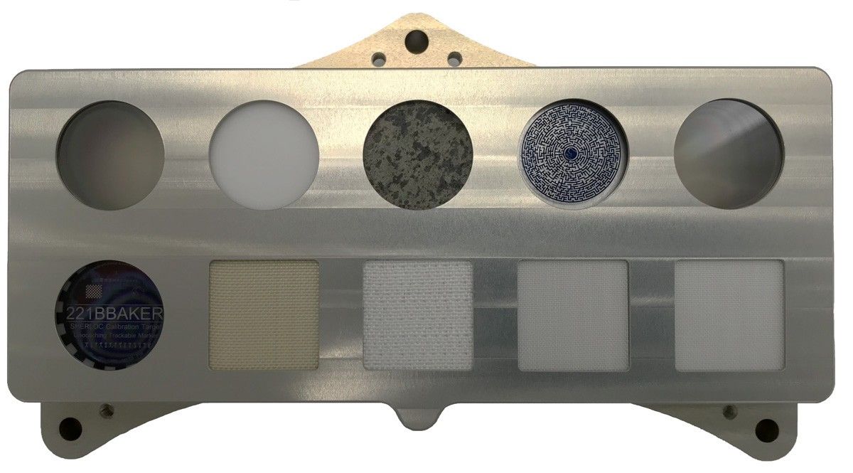 The calibration target for SHERLOC on Mars Perseverance rover