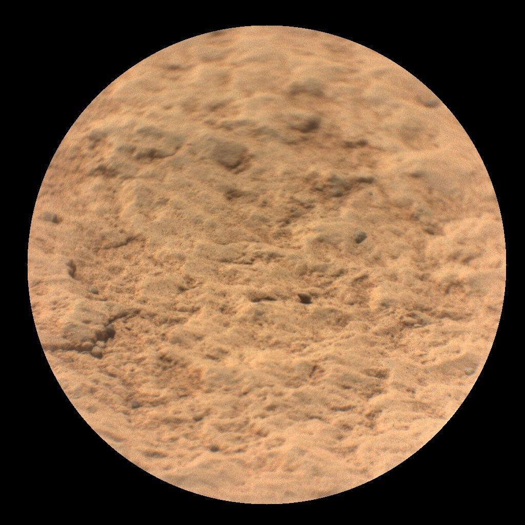 This image shows a close-up view of the rock target named “Máaz” from the SuperCam instrument on NASA’s Perseverance Mars rover. It was taken by SuperCam’s Remote Micro-Imager (RMI). “Máaz” means Mars in the Navajo language.