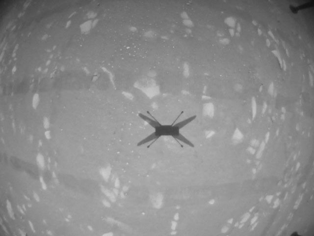 Black and White Image from Ingenuity's Third Flight
