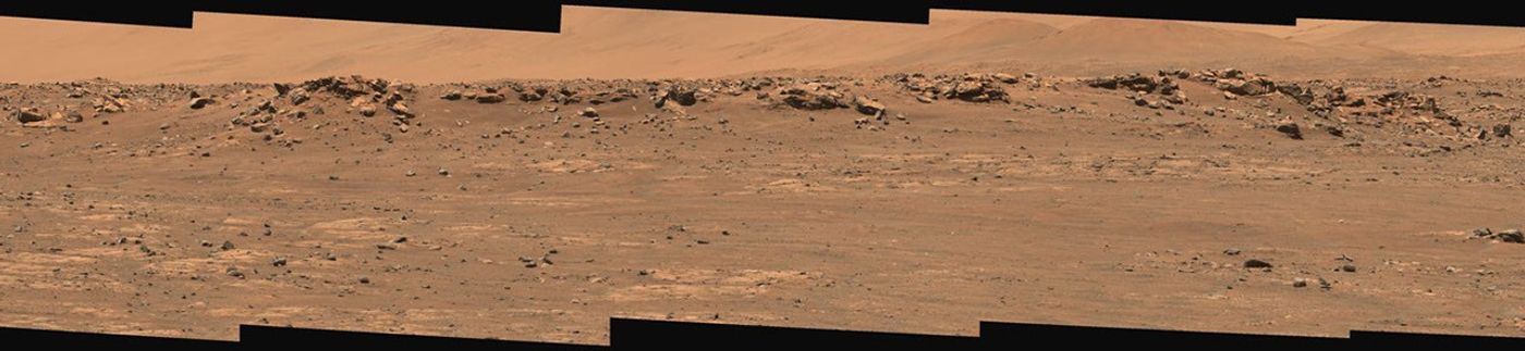This image shows part of the “Cratered Floor Fractured Rough” geologic unit where Perseverance rover will hunt for a suitable first sample target.