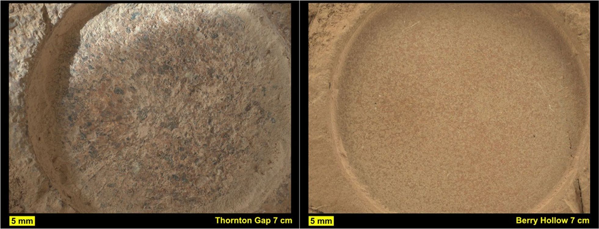 This pair of images from NASA’s Perseverance shows close-up views of two rock types the rover investigated in the delta area of Mars’ Jezero Crater, which scientists consider one of the best places on the Red Planet to search for potential signs of ancient microbial life.