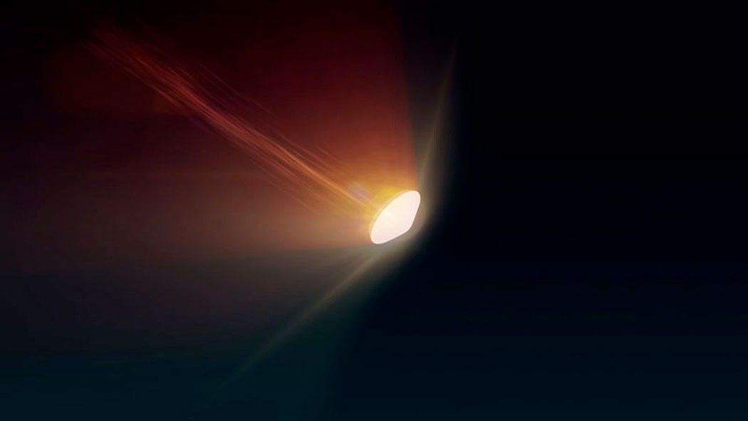 This illustration depicts the Mars Earth Entry System for the Mars Sample Return campaign. The system would contain the orbiting sample inside a disk-shaped vehicle with a heat shield for safe entry through the Earth’s atmosphere.