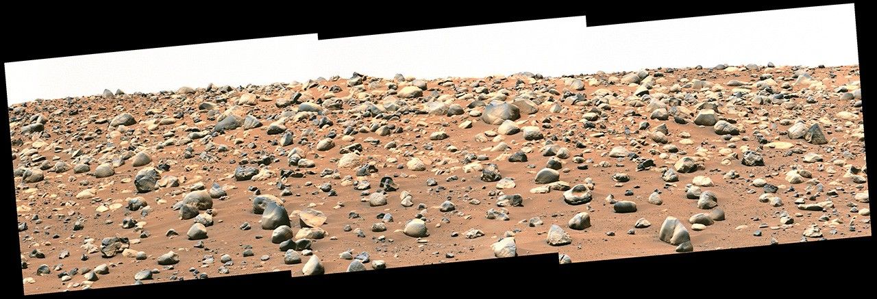 NASA’s Perseverance Mars rover captured this mosaic of a location nicknamed “Castell Henllys” using its Mastcam-Z camera on April 13, 2023, the 763rd Martian day, or sol, of the mission.