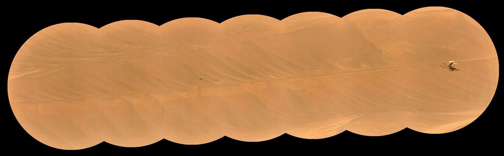 The Remote Microscopic Imager (RMI) camera aboard NASA’s Perseverance Mars rover took these zoomed-in images of the Ingenuity Mars Helicopter and one of its rotor blades on Feb. 24, 2024, the 1,072nd Martian day, or sol, of the mission