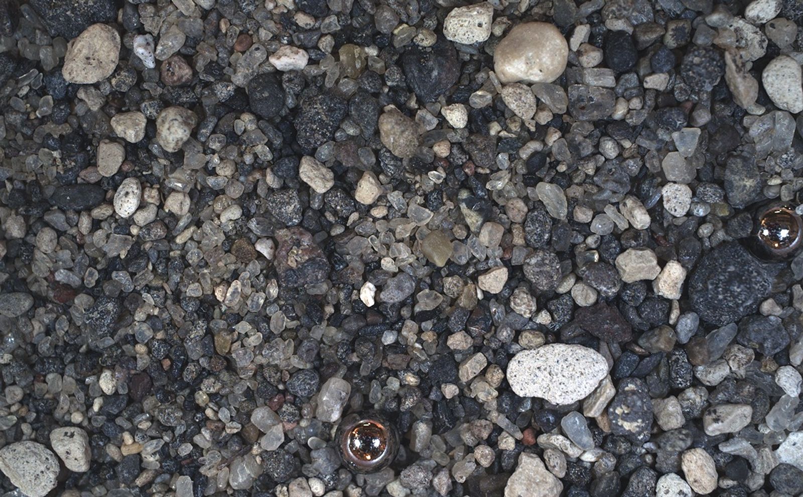 This view of grains from a sand dune near Christmas Lake, Ore., was taken by a testing twin of the Mars Hand Lens Imager (MAHLI) camera on NASA's Mars Science Laboratory.