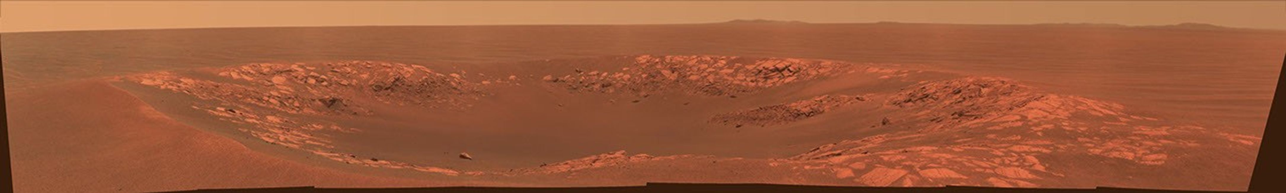 "Intrepid" crater on Mars carries the name of the lunar module of NASA's Apollo 12 mission, which landed on Earth's moon Nov. 19, 1969.