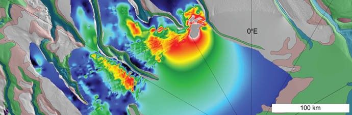 A newly found, buried deposit of frozen carbon dioxide -- dry ice -- near the south pole of Mars contains about 30 times more carbon dioxide than previously estimated to be frozen near the pole.