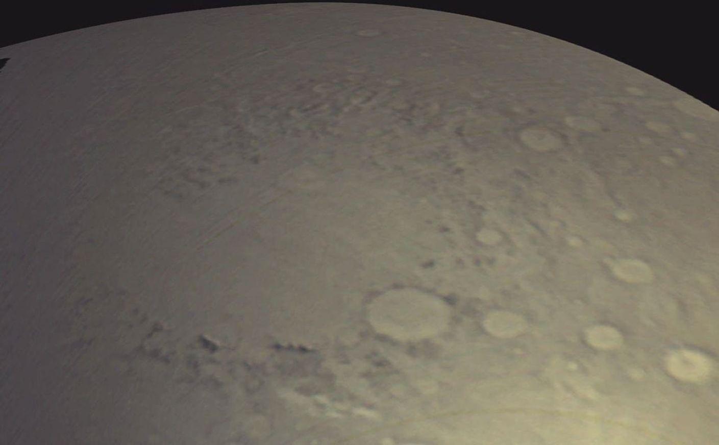 The Mars Color Imager (MARCI) camera on NASA's Mars Reconnaissance Orbiter acquired a seven-band color, wide-angle view of Mars on March 24, 2006, as part of a checkout of the orbiter's payload. The view looks northward and includes the large Argyre Basin in Mars' southern hemisphere.
