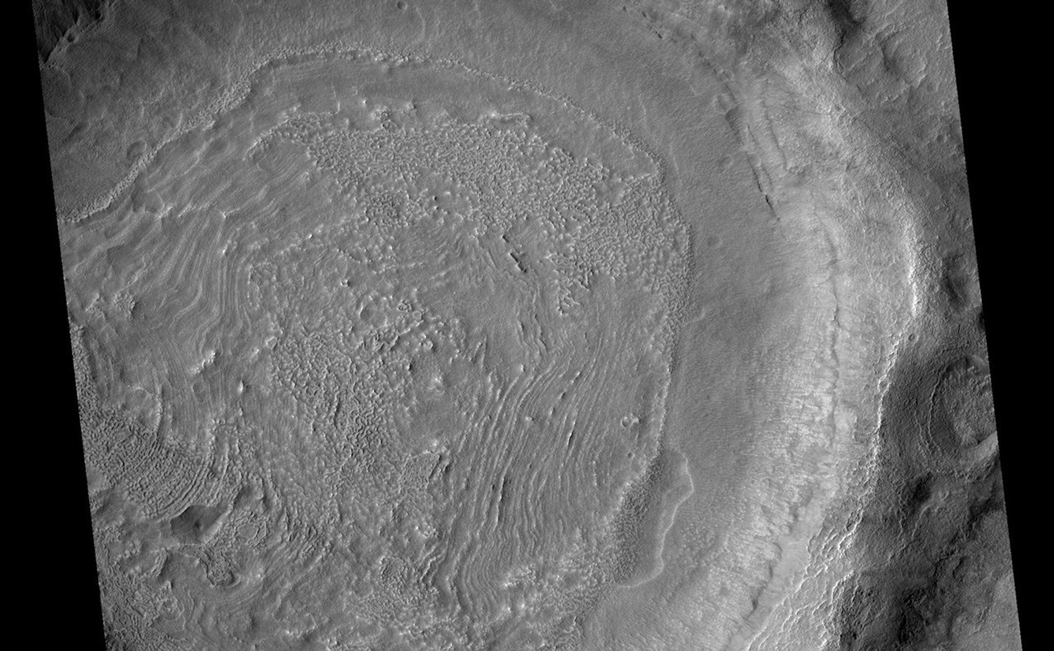 Crater in Thaumasia Fossae