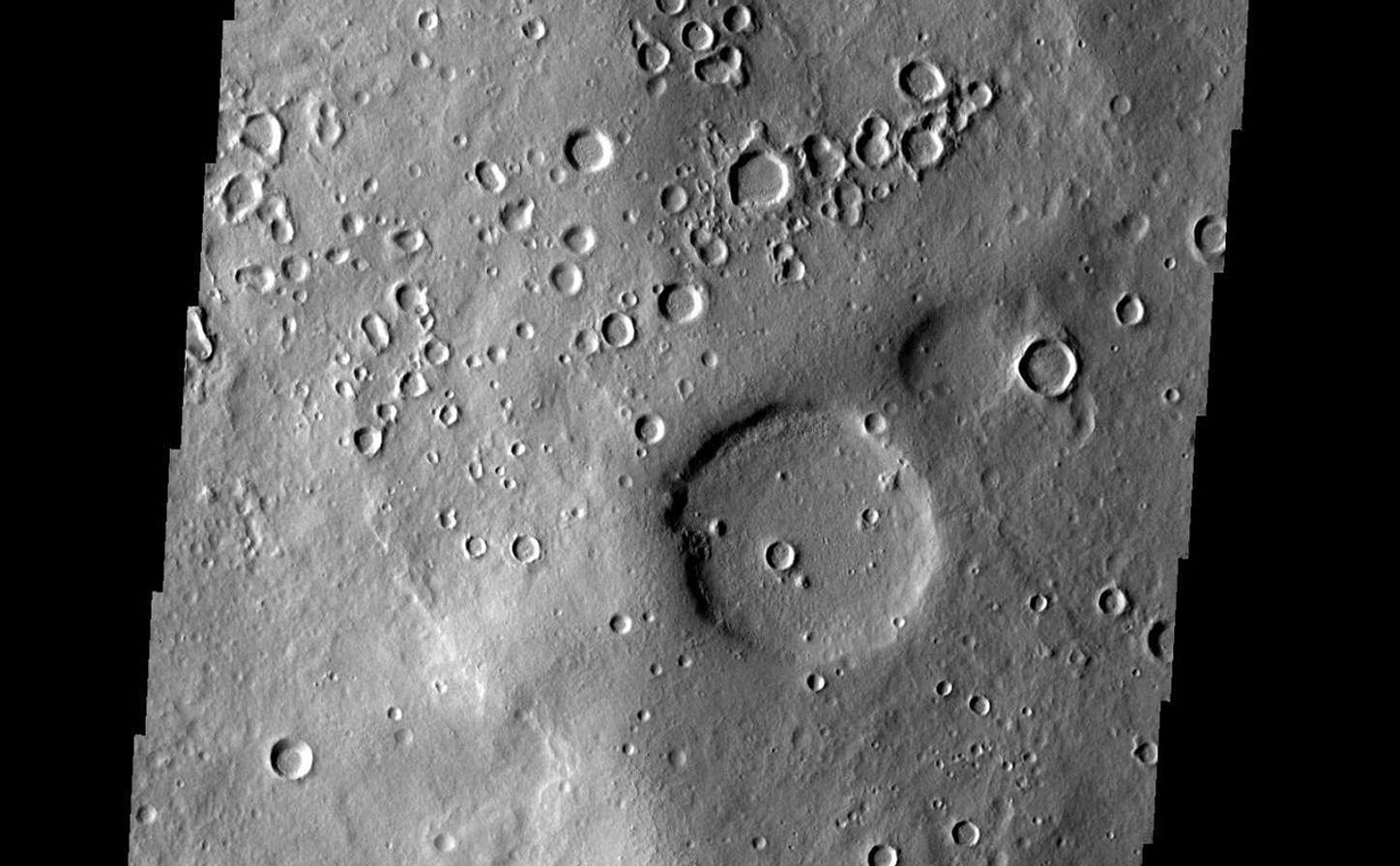 This region of Terra Sabaea contains areas with high densities of small craters.