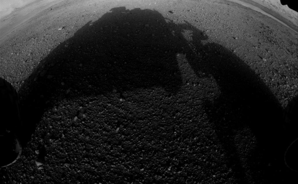 This full-resolution image shows one of the first views from NASA's Curiosity rover, which landed on Mars the evening of Aug. 5 PDT (early morning hours Aug. 6 EDT).