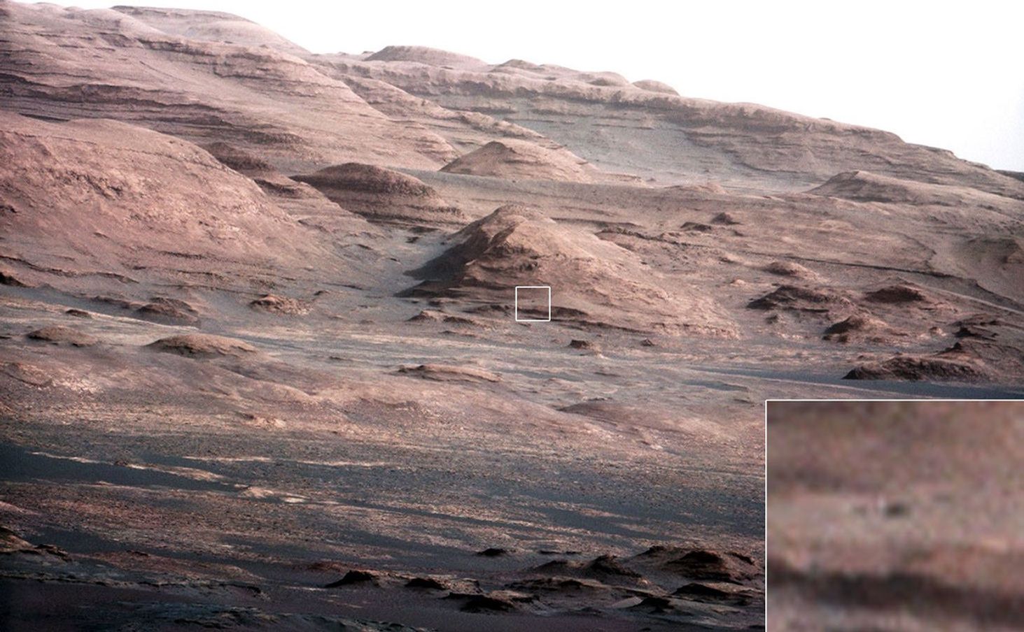 A chapter of the layered geological history of Mars is laid bare in this postcard from NASA's Curiosity rover. The image shows the base of Mount Sharp, the rover's eventual science destination.