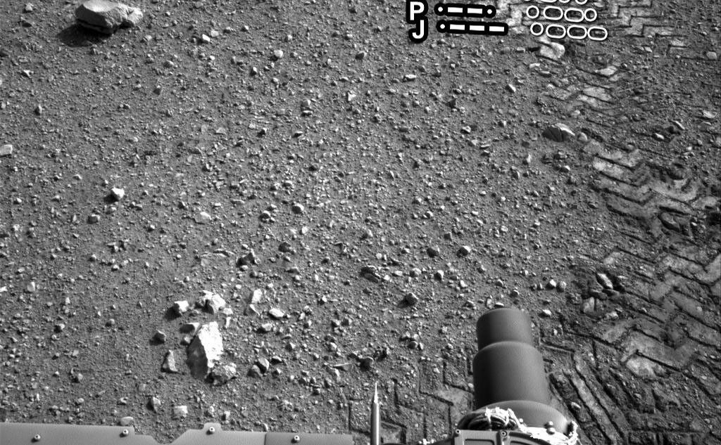The straight lines in Curiosity's zigzag track marks are Morse code for JPL, which is short for NASA's Jet Propulsion Laboratory in Pasadena, Calif., where the rover was built and the mission is managed.