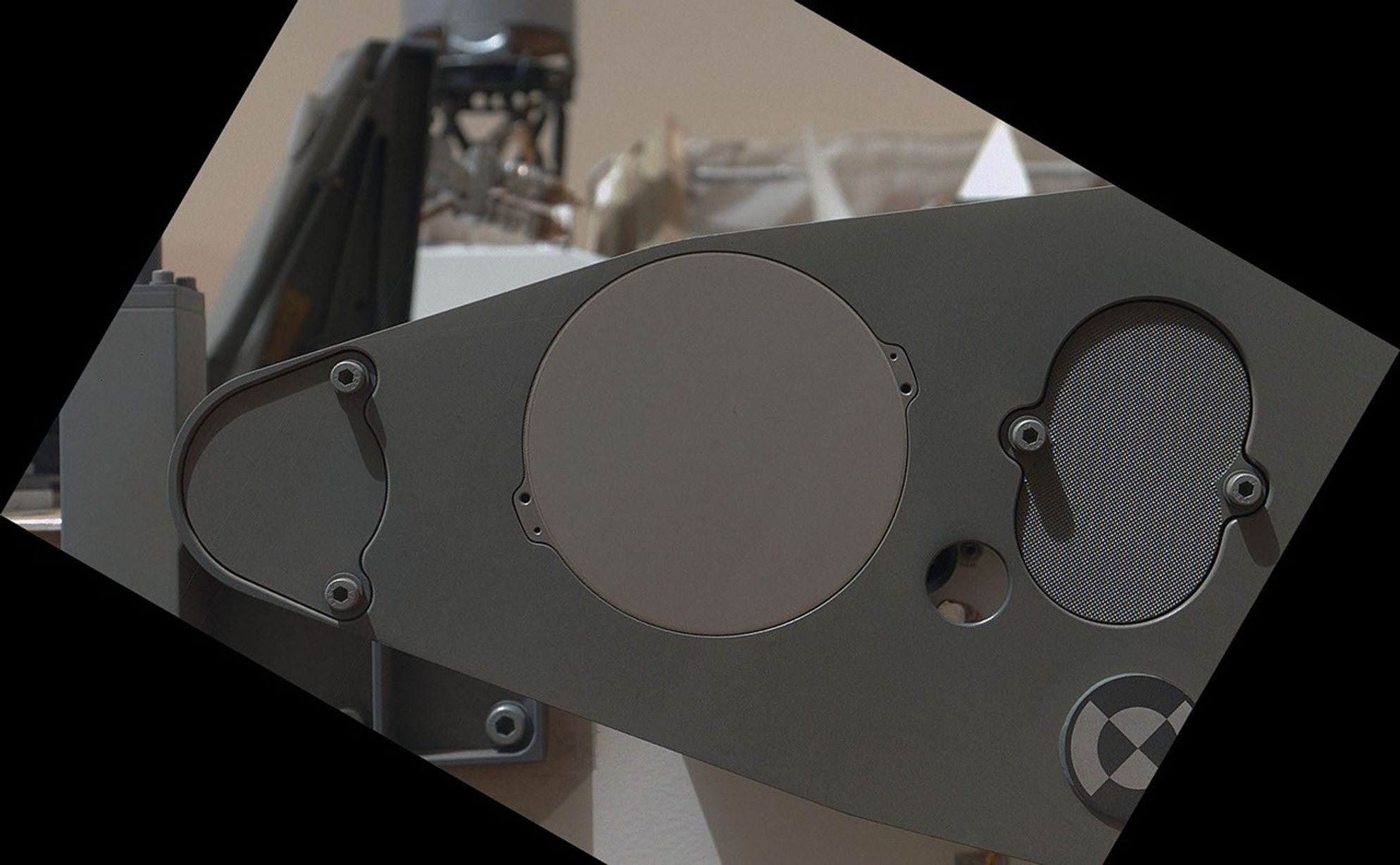 NASA's Mars rover Curiosity carries five cylindrical blocks of organic check material for use in a control experiment if the rover's Sample Analysis at Mars (SAM) laboratory detects any organic compounds in samples of Martian soil or powdered rock.