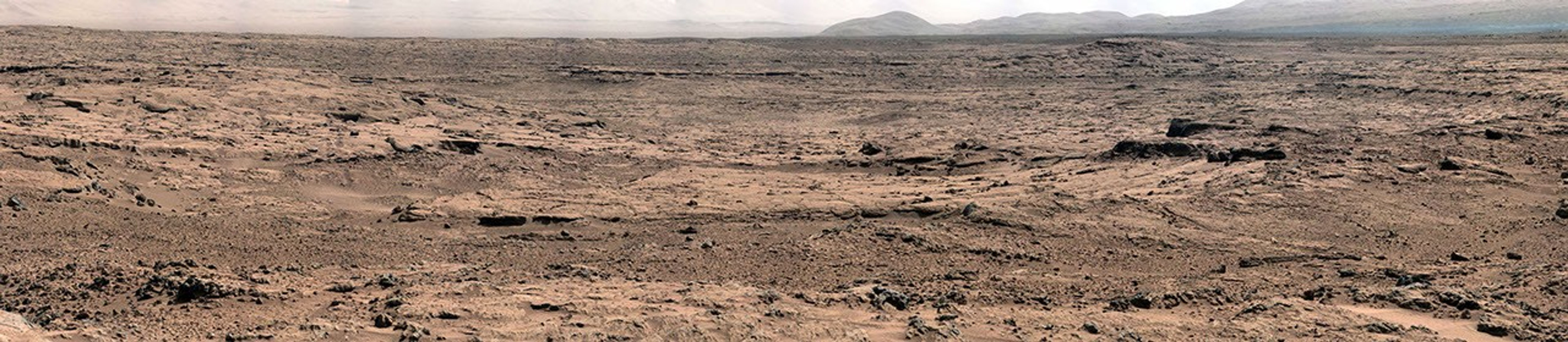 This panorama is a mosaic of images taken by the Mast Camera (Mastcam) on the NASA Mars rover Curiosity while the rover was working at a site called "Rocknest" in October and November 2012.