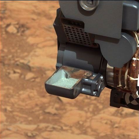 First Curiosity Drilling Sample in the Scoop - NASA Science