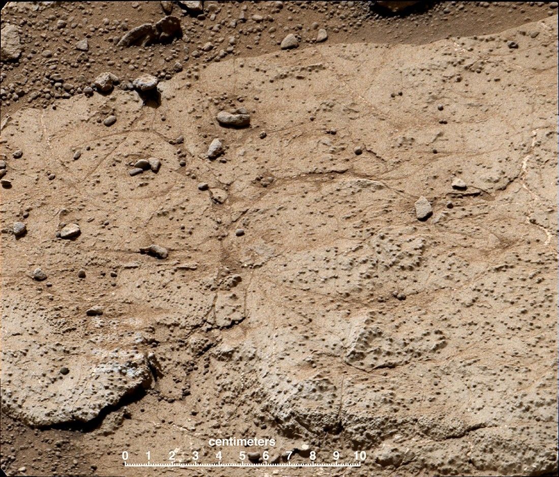 This patch of bedrock, called "Cumberland," has been selected as the second target for drilling by NASA's Mars rover Curiosity.