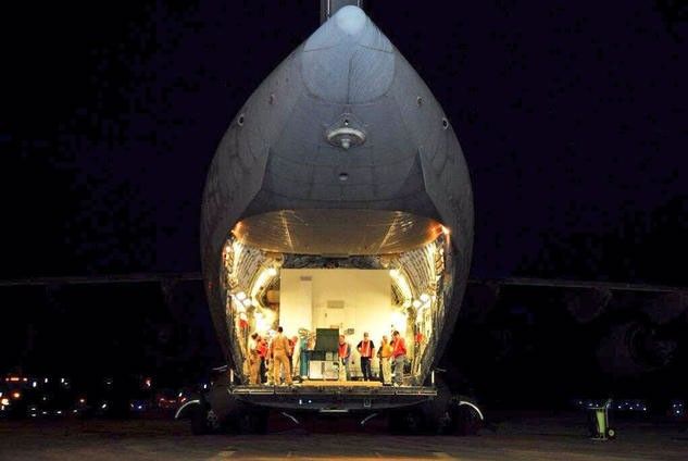 In the late evening hours of August 2, 2013, the MAVEN spacecraft arrived on the Shuttle Landing Facility at Kennedy Space Center in Florida.