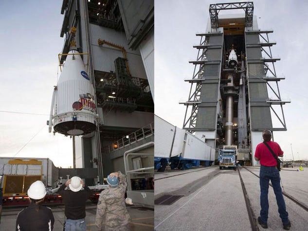 MAVEN positioned atop Atlas V rocket.