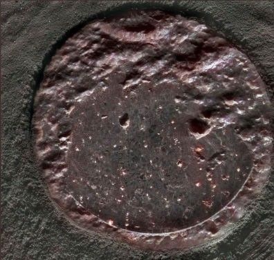This false-color image shows a close-up look at the rock dubbed "Humphrey."