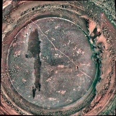 This is a close-up look at a rock grind by made with Spirit 's robotic arm on a rock target dubbed "Mazatzal."