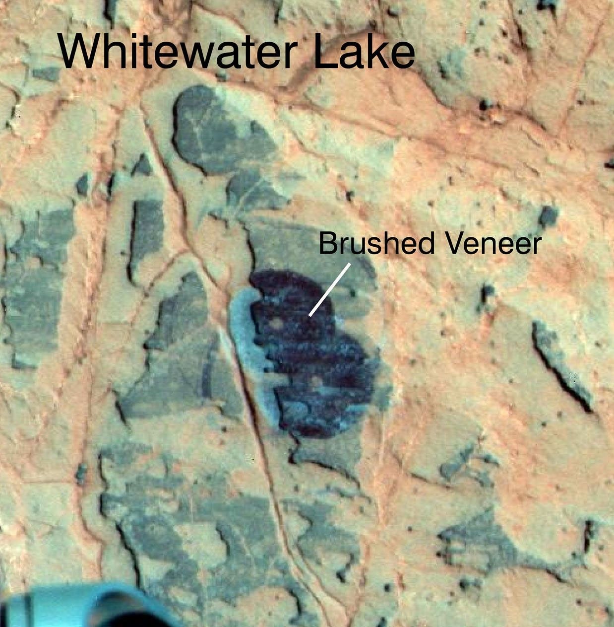 Researchers used NASA's Mars Exploration Rover Opportunity to find a water-related mineral on the ground that had been detected from orbit, and found it in the dark veneer of rocks on the rim of Endeavour Crater.