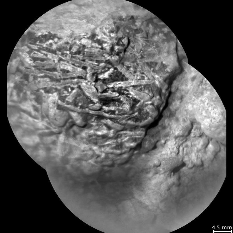 As NASA's Mars rover Curiosity is progressing toward Mount Sharp, researchers are using the rover's instruments to examine soils and rocks in Gale Crater.