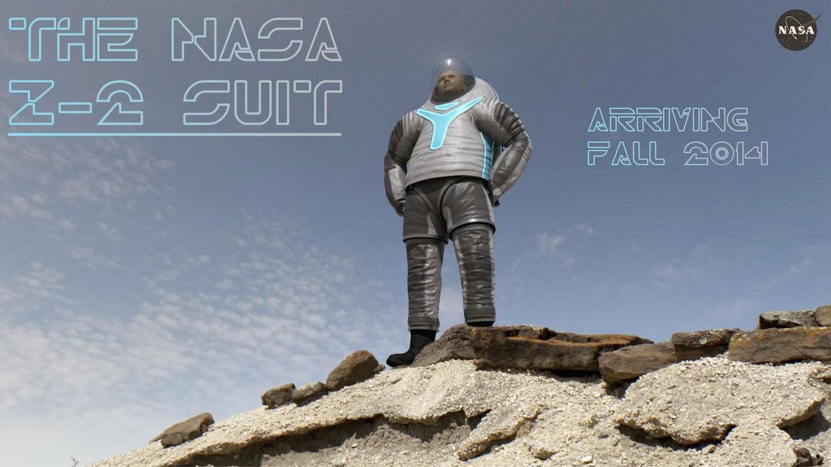 An artist's concept of a new spacesuit that may one day be used by the first astronauts to step foot on Mars.