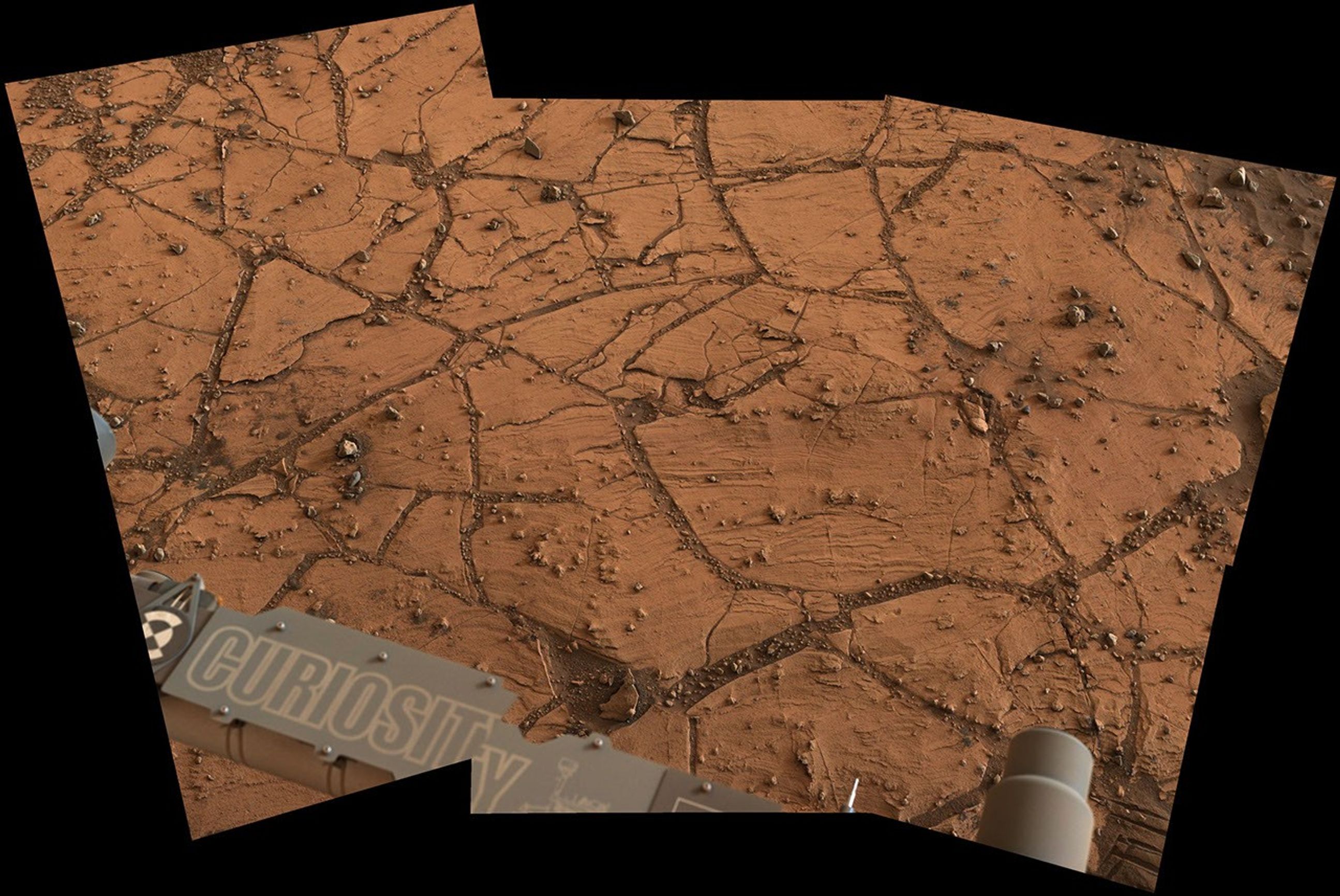 Fine-Grained Rock at Base of Martian Mount Sharp