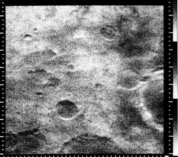 Mariner 4 image showing craters in the Memnonia Fossae region of Mar