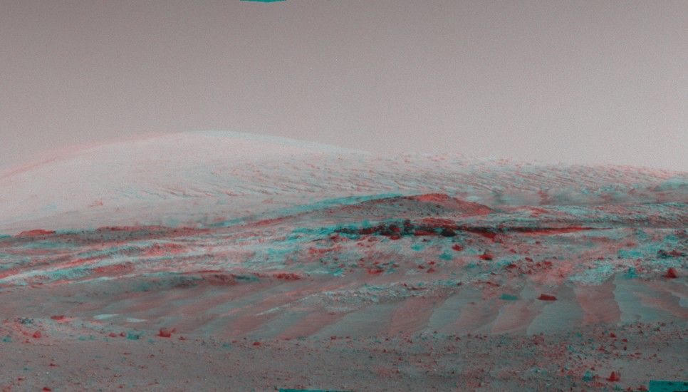 NASA's Curiosity Mars rover used its Navigation Camera (Navcam) to capture this view on April 11, 2015, during the 952nd Martian day, or sol of the rover's work on Mars.