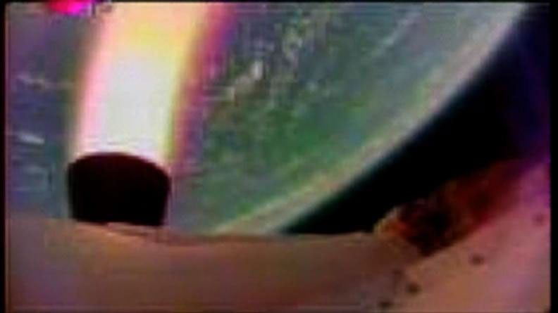 The main engine of NASA's Low-Density Supersonic Decelerator (LDSD) propels the saucer-shaped test vehicle high above the Pacific.