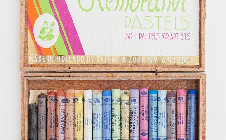 Engineers waiting for the first images of Mars to be transmitted used these pastels to create a color version of the first TV image of Mars.