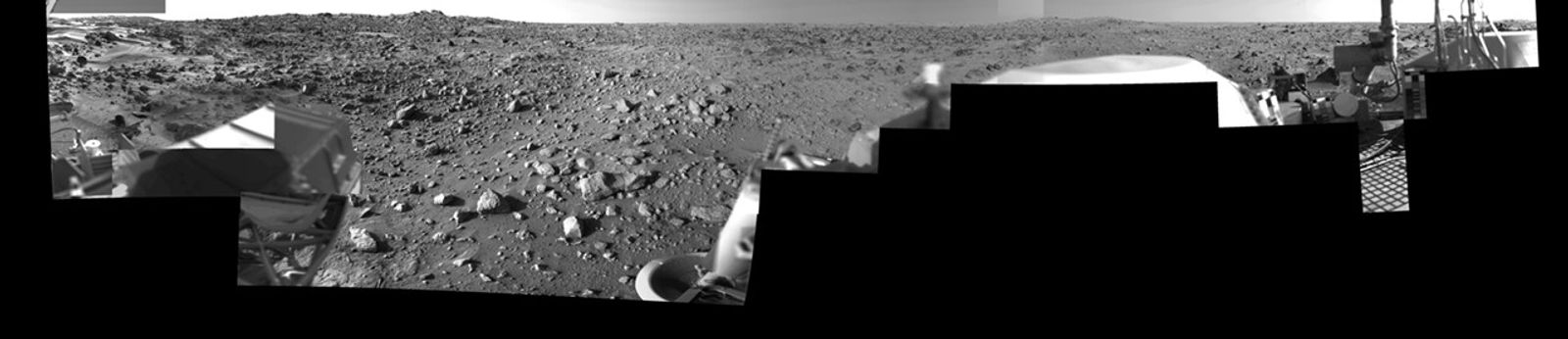 During the Viking Mission, the Viking Lander Camera System acquired many high-resolution images of the scene at Chryse Planitia.