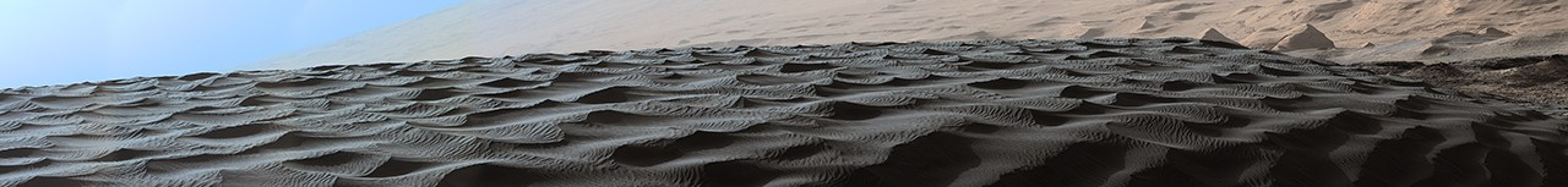 Two sizes of ripples are evident in this Dec. 13, 2015, view of a top of a Martian sand dune, from NASA's Curiosity Mars rover. Sand dunes and the smaller type of ripples also exist on Earth.  The larger ripples are a type not seen on Earth nor previously recognized as a distinct type on Mars.