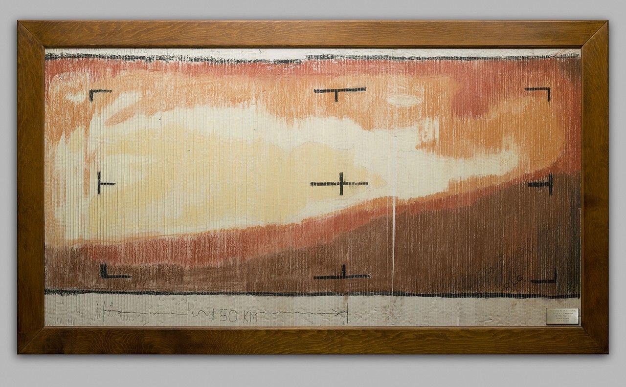 Too anxious to wait for first processed image of Mars, employees from the Telecommunications Section at NASA's Jet Propulsion Laboratory attached paper strips side by side to a display panel and hand colored the numbers like a paint-by-numbers picture.